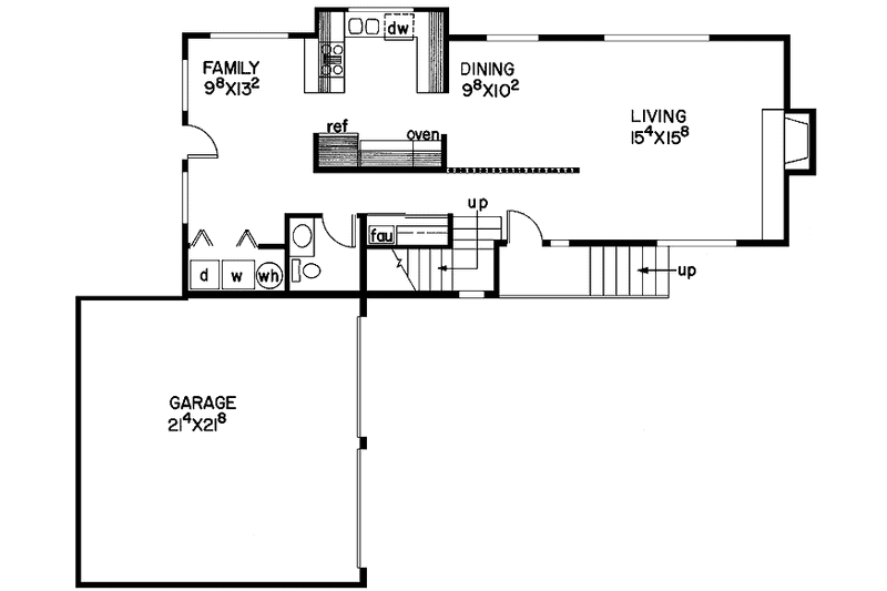 Home Plan - Floor Plan - Main Floor for Contemporary House Plan #60-864 - 3 bed, 2.5 bath