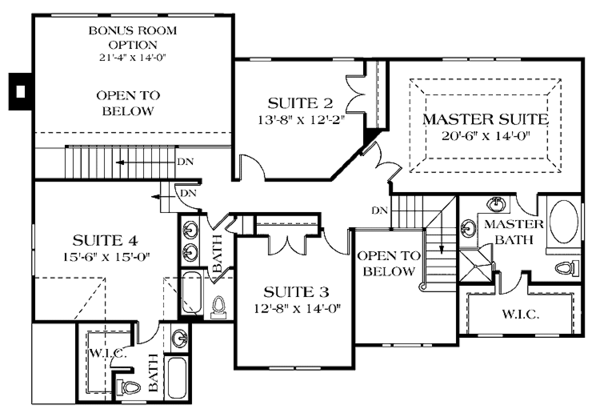 House Plan Design - Traditional Floor Plan - Upper Floor Plan #453-411