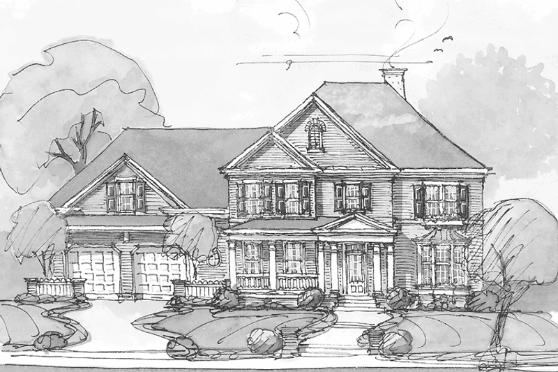 Dream House Plan - Colonial Exterior - Front Elevation Plan #429-294