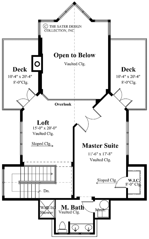 Architectural House Design - Mediterranean Floor Plan - Upper Floor Plan #930-149