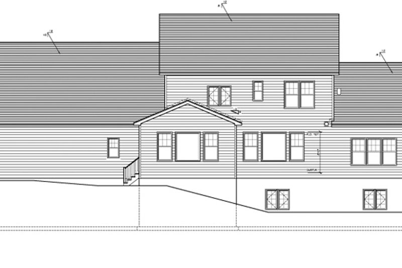 House Design - Exterior - Rear Elevation for Traditional House Plan #1010-97 - 4 bed, 3.5 bath