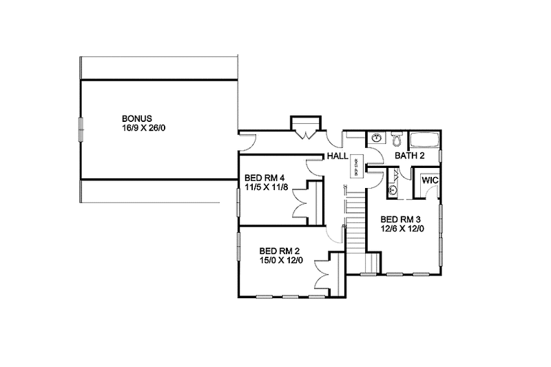 Architectural House Design - Floor Plan - Upper Floor 1 for Country House Plan #939-4 - 3 bed, 2.5 bath