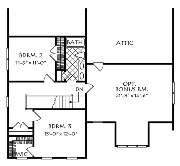 Home Plan - Colonial Floor Plan - Upper Floor Plan #927-975