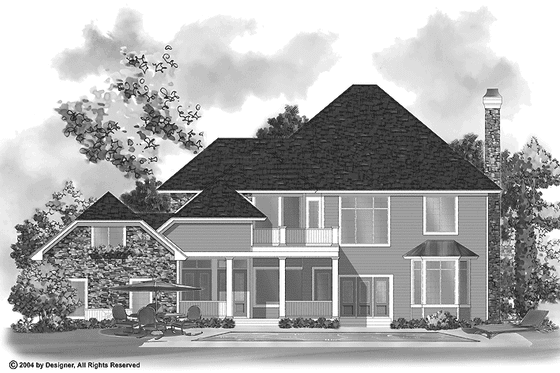 Exterior - Rear Elevation for Colonial House Plan #930-220 - 4 bed, 2.5 bath