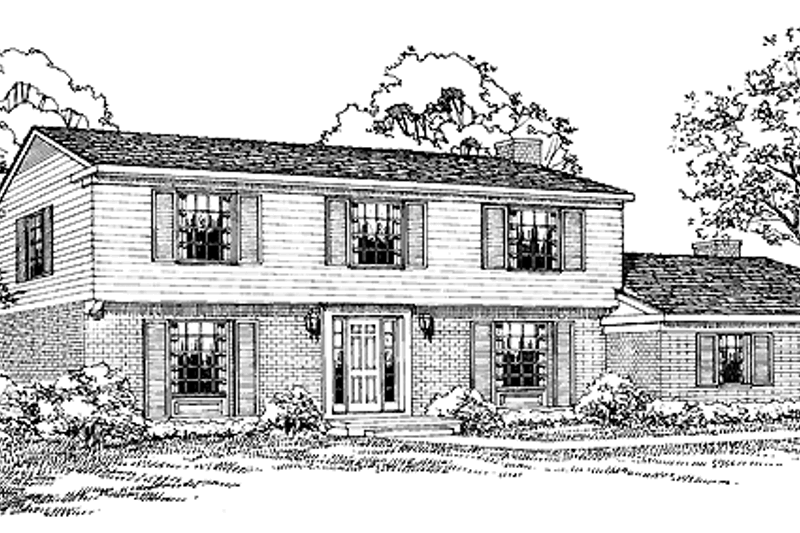 House Blueprint - Colonial Exterior - Front Elevation Plan #72-549