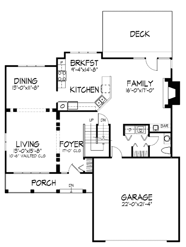 Architectural House Design - Craftsman Floor Plan - Main Floor Plan #320-718