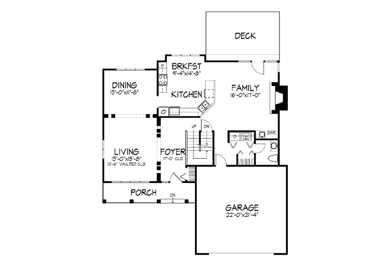 Home Plan - Floor Plan - Main Floor for Craftsman House Plan #320-718 - 3 bed, 2.5 bath