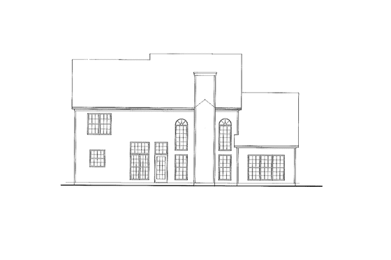 Exterior - Rear Elevation for Country House Plan #54-230 - 4 bed, 2.5 bath