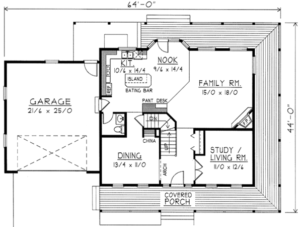 Dream House Plan - Country Floor Plan - Main Floor Plan #1037-21