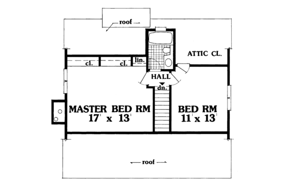 Floor Plan - Upper Floor for Country House Plan #3-299 - 4 bed, 2 bath