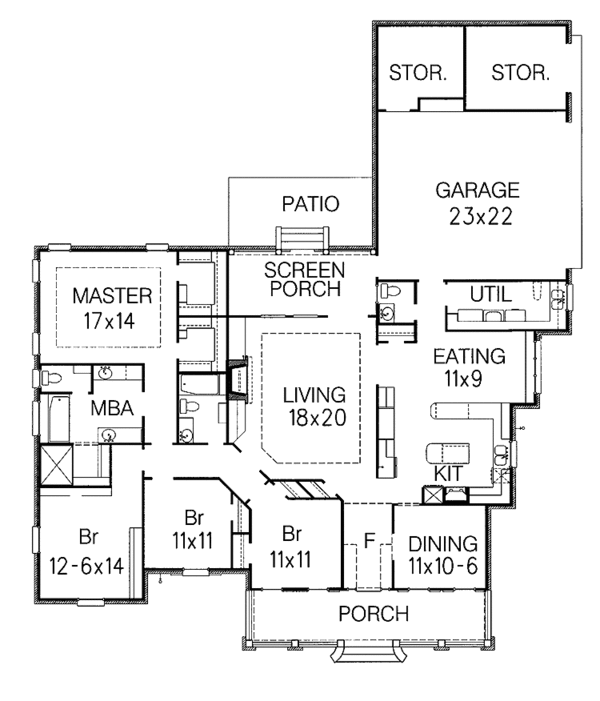 House Design - Country Floor Plan - Main Floor Plan #15-306