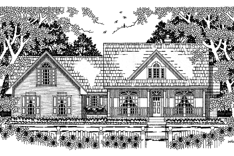 Home Plan - Country Exterior - Front Elevation Plan #42-553