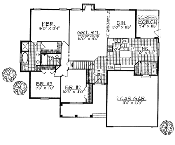 Architectural House Design - Country Floor Plan - Main Floor Plan #70-1335
