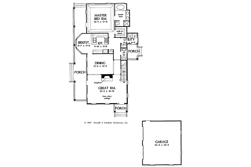 Dream House Plan - Floor Plan - Main Floor for Classical House Plan #929-285 - 3 bed, 2.5 bath
