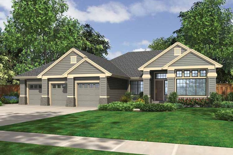 Home Plan - Exterior - Front Elevation 3 for Craftsman House Plan #132-537 - 3 bed, 2 bath