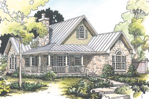Country Exterior - Front Elevation Plan #140-165