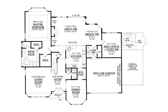 Floor Plan - Main Floor for European House Plan #314-267 - 4 bed, 3.5 bath