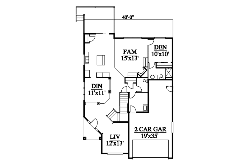 Home Plan - Floor Plan - Main Floor for Contemporary House Plan #951-6 - 4 bed, 3.5 bath