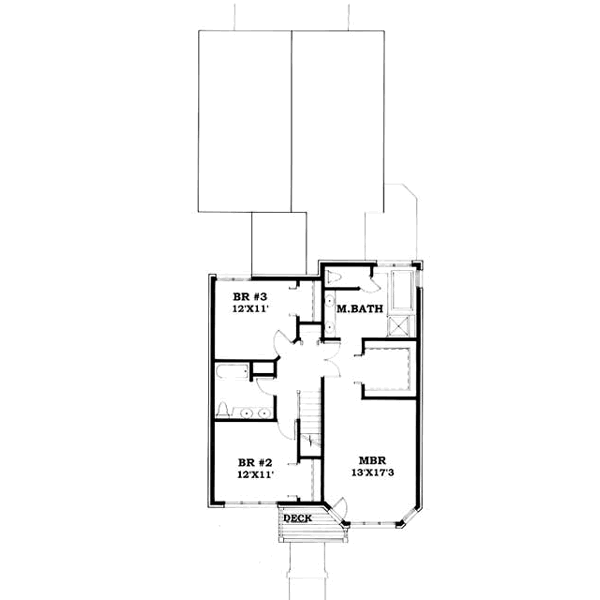 Traditional Floor Plan - Upper Floor Plan #50-226