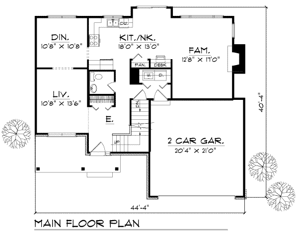 Traditional Floor Plan - Main Floor Plan #70-249