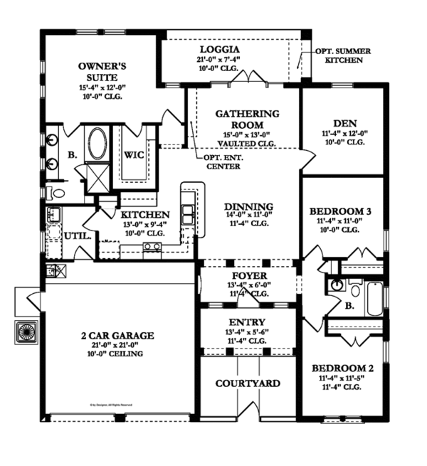 House Plan Design - Mediterranean Floor Plan - Main Floor Plan #1058-3