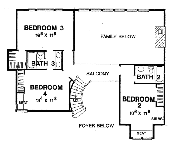 Home Plan - Traditional Floor Plan - Upper Floor Plan #472-209