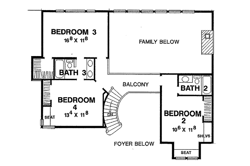 Home Plan - Floor Plan - Upper Floor for Traditional House Plan #472-209 - 4 bed, 3.5 bath