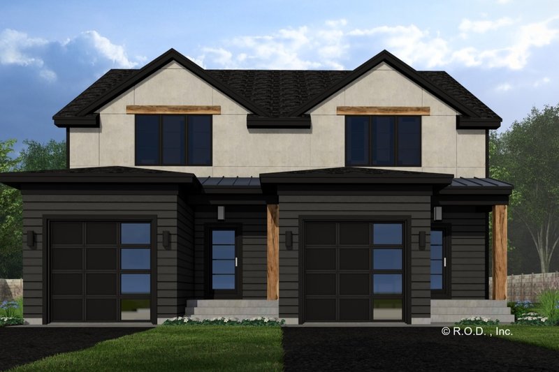 Home Plan - Exterior - Front Elevation 3 for Modern House Plan #51-1320 - 2 bed, 2.5 bath