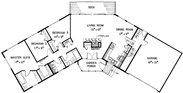 Contemporary Floor Plan - Main Floor Plan #60-712