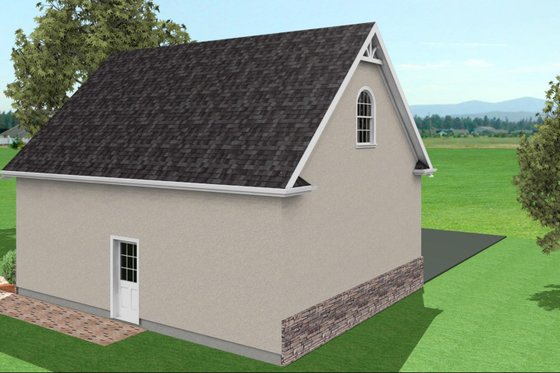 Exterior - Rear Elevation for Traditional House Plan #75-217, 0 bath