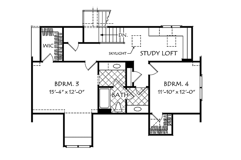 Dream House Plan - Floor Plan - Upper Floor for Craftsman House Plan #927-505 - 4 bed, 3 bath