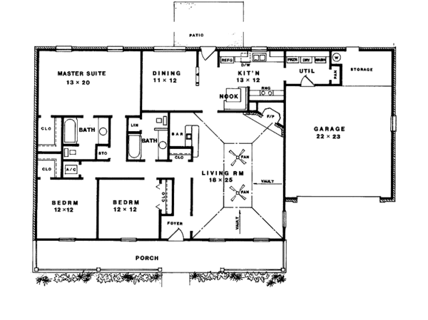 House Plan Design - Country Floor Plan - Main Floor Plan #14-267