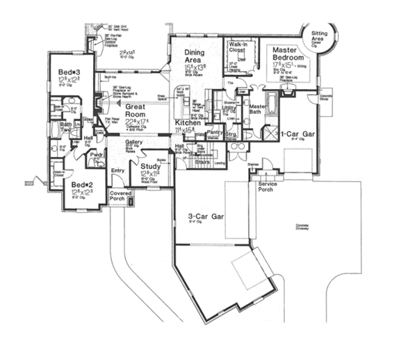 House Plan Design - European Floor Plan - Main Floor Plan #310-1264