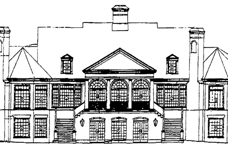 Dream House Plan - Exterior - Rear Elevation for Classical House Plan #429-143 - 3 bed, 3.5 bath