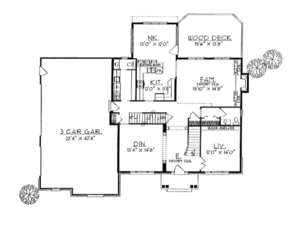 Home Plan - Colonial Floor Plan - Main Floor Plan #70-1315