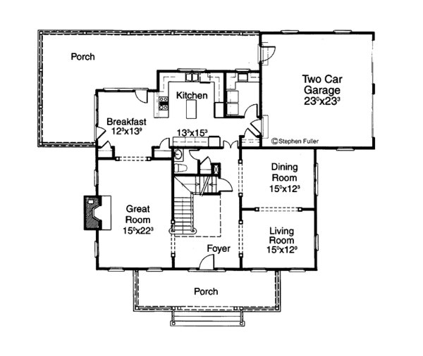 Dream House Plan - Victorian Floor Plan - Main Floor Plan #429-200