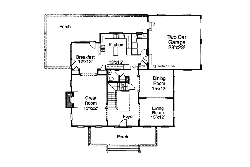 Dream House Plan - Floor Plan - Main Floor for Victorian House Plan #429-200 - 4 bed, 3.5 bath