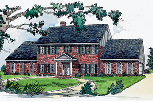 Southern Exterior - Front Elevation Plan #16-220