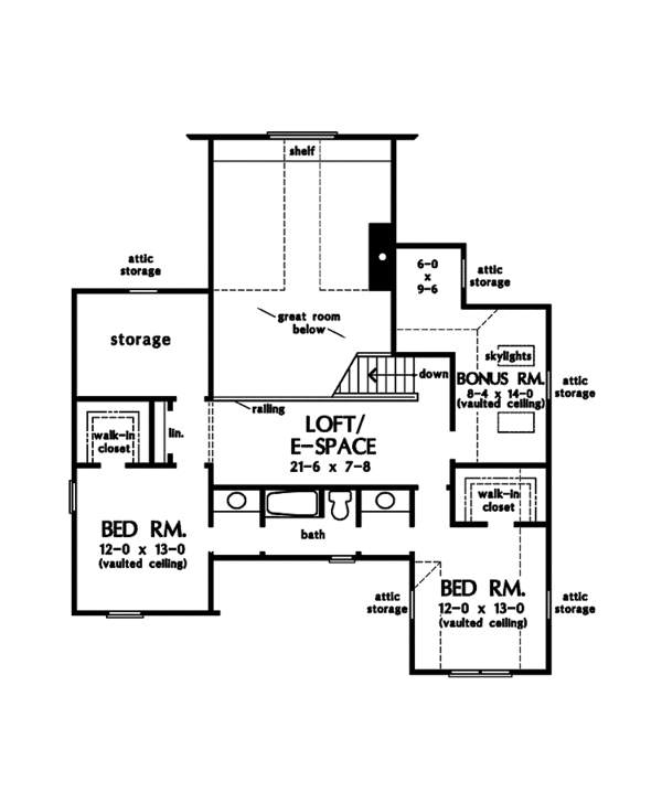 Dream House Plan - Cottage Floor Plan - Upper Floor Plan #929-843