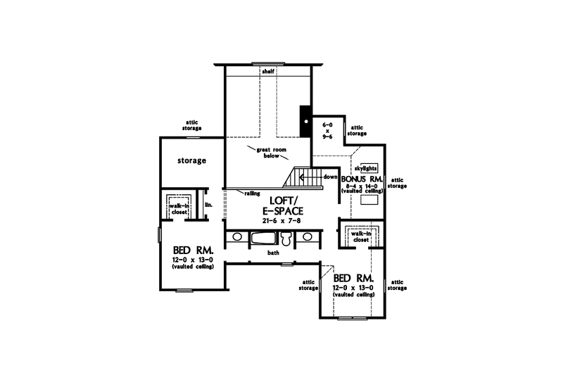 Home Plan - Floor Plan - Upper Floor for Cottage House Plan #929-843 - 3 bed, 2.5 bath