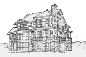 Exterior - Rear Elevation for Craftsman House Plan #928-229 - 5 bed, 4.5 bath