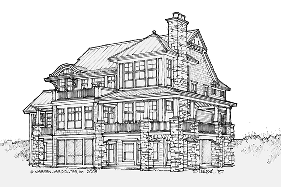 Exterior - Rear Elevation for Craftsman House Plan #928-229 - 5 bed, 4.5 bath