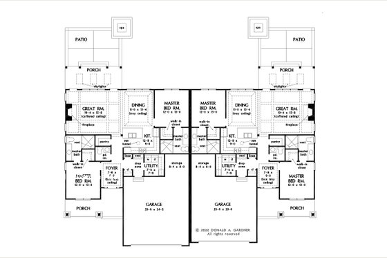 Floor Plan - Main Floor for Farmhouse House Plan #929-1189 - 4 bed, 4.5 bath