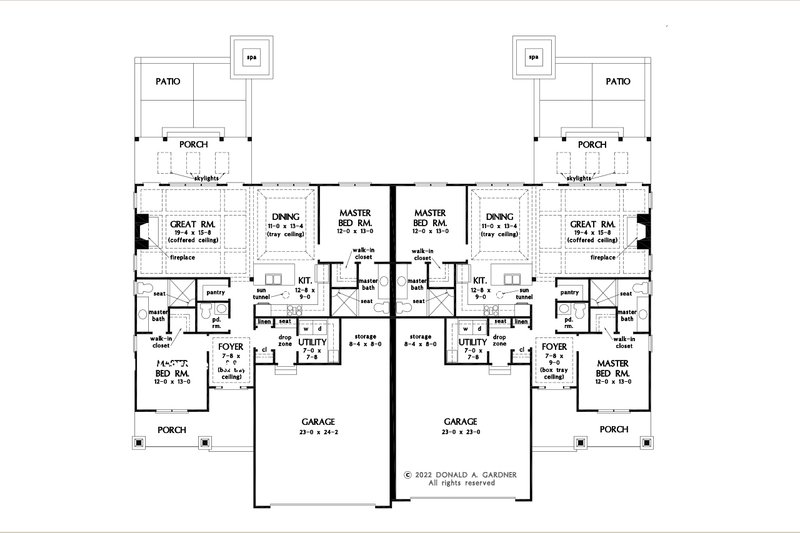 Architectural House Design - Floor Plan - Main Floor for Farmhouse House Plan #929-1189 - 4 bed, 4.5 bath