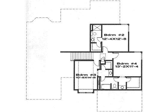 Floor Plan - Upper Floor for Traditional House Plan #6-194 - 4 bed, 3.5 bath