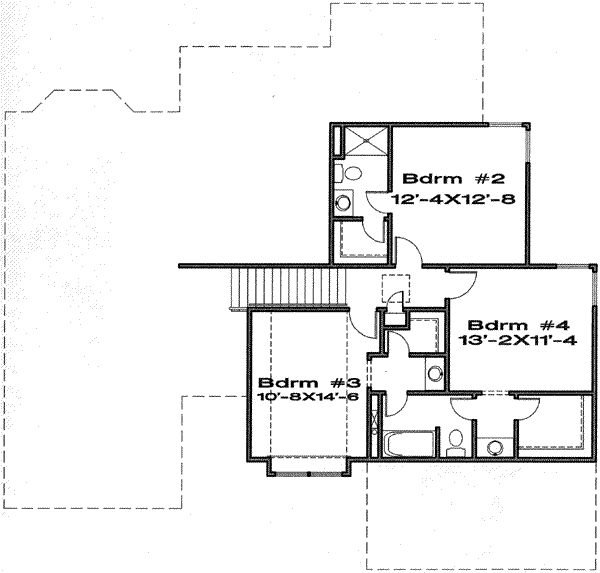 Traditional Floor Plan - Upper Floor Plan #6-194