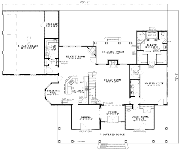 Country Floor Plan - Main Floor Plan #17-579