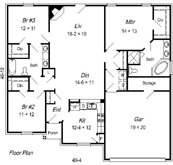 Cottage Floor Plan - Main Floor Plan #329-199