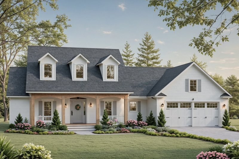 House Blueprint - Country Exterior - Front Elevation Plan #21-530