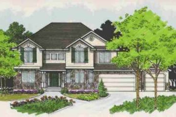 Exterior - Front Elevation for Traditional House Plan #308-156 - 5 bed, 2.5 bath